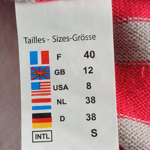 Saint James Womens Striped Short Sleeve Knit Dress Small US 8 Red Linen Blend - Picture 4 of 9